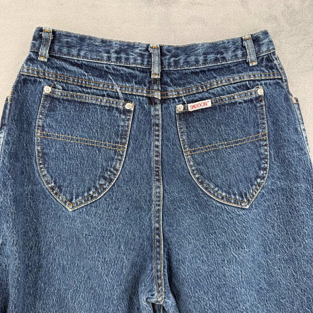 Vintage Sasson‎ High Waisted Mom Jeans Denim Made in USA Tapered Leg Size 27? - Picture 7 of 15